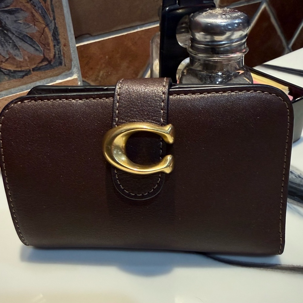 Coach Brown Tabby Wallet with Gold Clasp - Picture 10 of 11